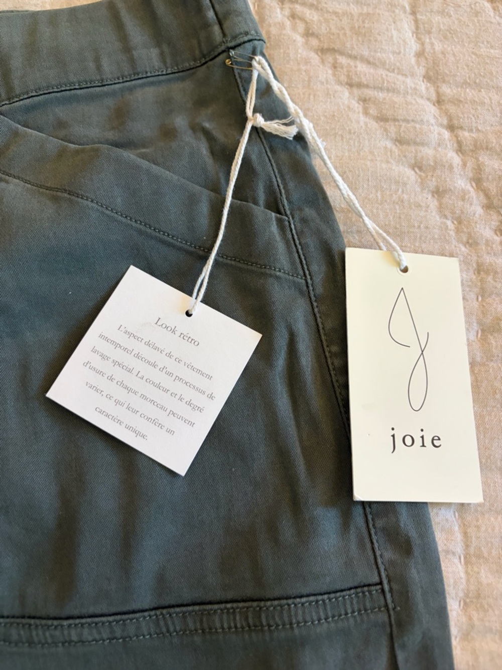 💚 NWT Joie olive green wide leg utility pants sz 10 - Picture 4 of 9